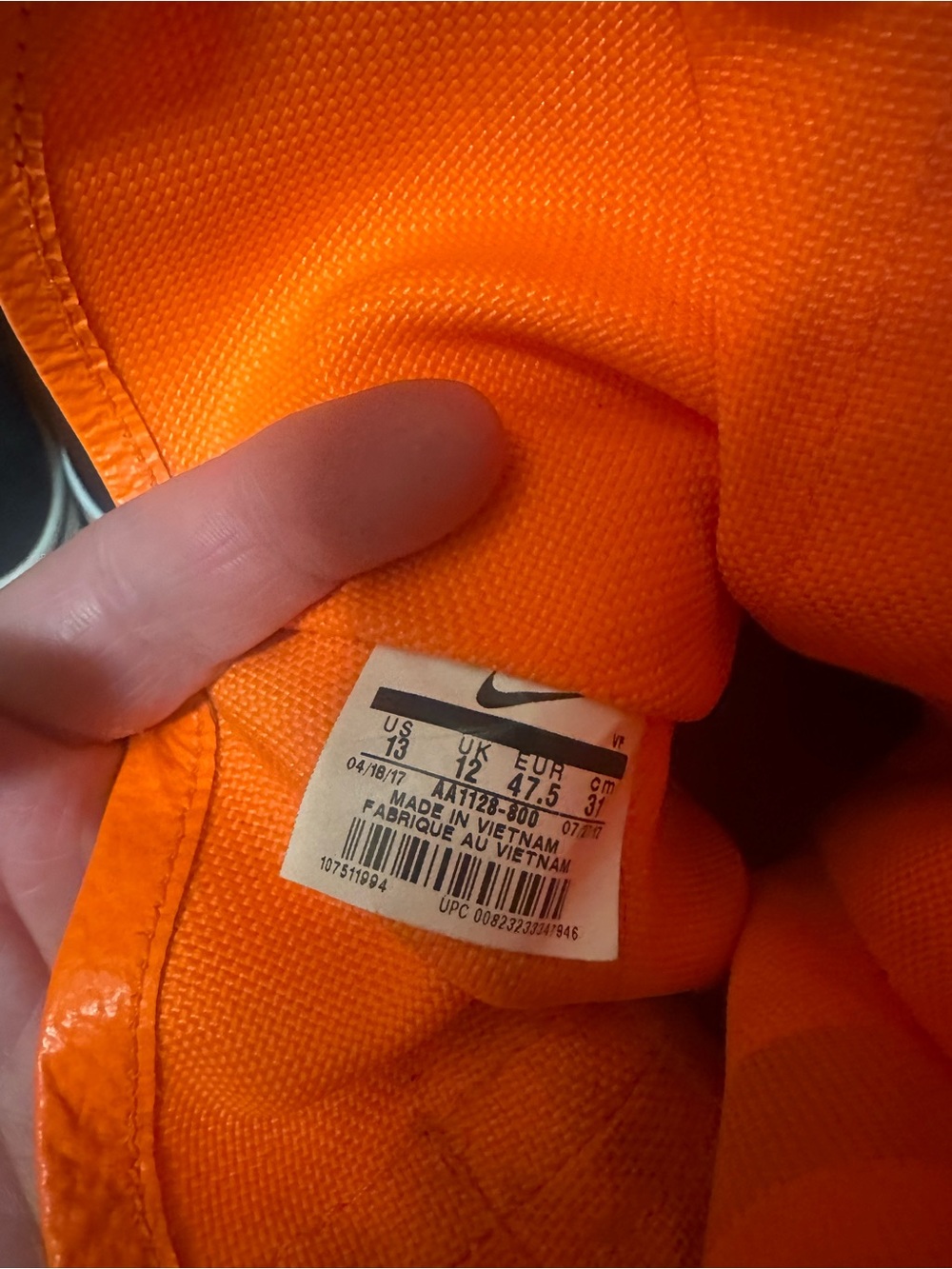 Nike SF Air Force 1 High Total Orange Size 13 SF AF1 HI New Without Box - Picture 6 of 6